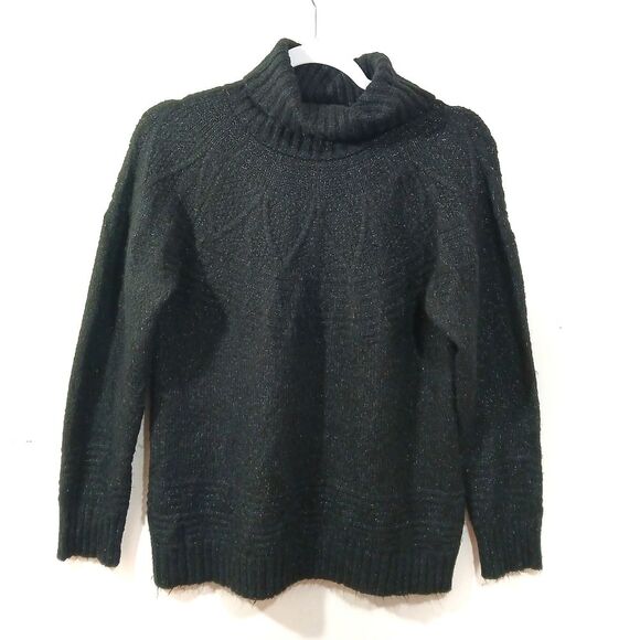 Maurices Black Speckled Mock Neck Sweater Large - Picture 1 of 8